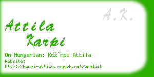 attila karpi business card